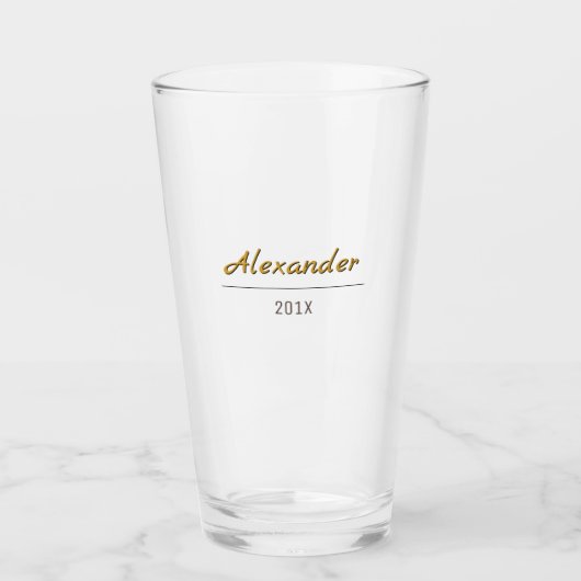 Persoonlijke naam met jaar of datum glas (Voorkant)