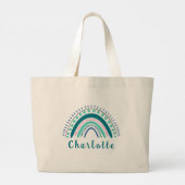 Persoonlijke naam met Modern Boho Rainbow Grote Tote Bag (Achterkant)
