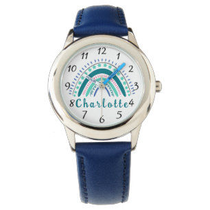 Persoonlijke naam met Modern Boho Rainbow Horloge