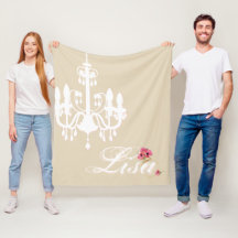 Persoonlijke naam met roze en witte kroonluchter
