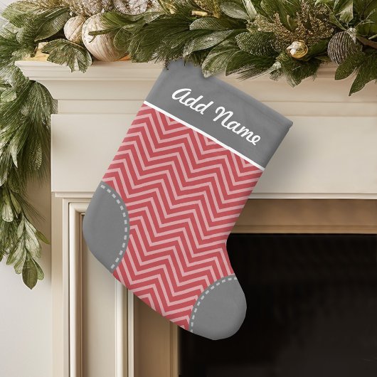 Persoonlijke naam met Trendy Chevron Pattern Kleine Kerstsok