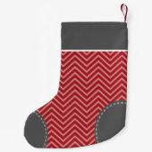 Persoonlijke naam met Trendy Chevron Pattern Kleine Kerstsok (Achterkant)