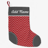 Persoonlijke naam met Trendy Chevron Pattern Kleine Kerstsok (Voorkant)