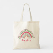 Persoonlijke naam met Whimsical Boho Rainbow Tote Bag (Achterkant)