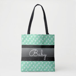 Persoonlijke naam Mint Green Polka Dots Baby Draagtas