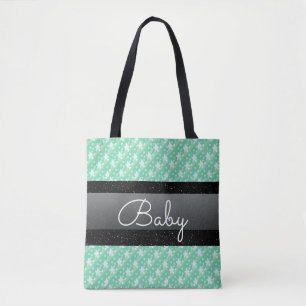Persoonlijke naam Mint Green Polka Dots Baby Draagtas