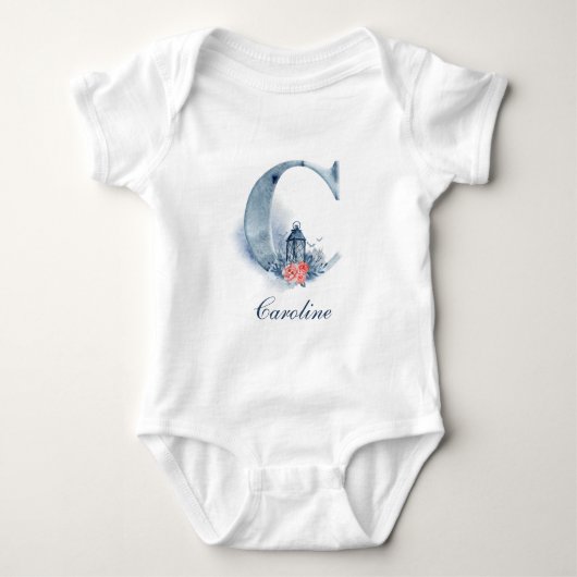 Persoonlijke Naam Monogram | Babybody Romper (Voorkant)