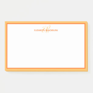 Persoonlijke naam monogram initiaal Oranje Post-it® Notes
