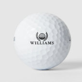 Persoonlijke naam monogram krans golfballen (Voorkant)