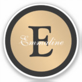Persoonlijke naam Monogram Metallic Button Cutout Sticker (Voorkant)