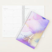 Persoonlijke naam Monogram Paarse Waterverf Planner (Display)