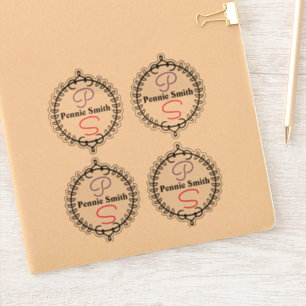 Persoonlijke naam Monogram Wis vinylstickers Sticker