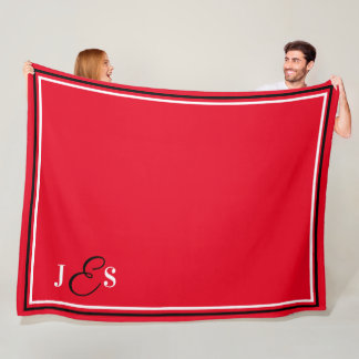 Persoonlijke naam Monogrammed Red Stadium Blanket Fleece Deken