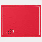 Persoonlijke naam Monogrammed Red Stadium Blanket Fleece Deken (Voorkant (Horizontaal))