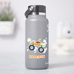Persoonlijke Naam Monster Car Trucks Sticker