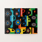 Persoonlijke naam Monsters Vrachtwagens Geschenken Legpuzzel (Horizontaal)