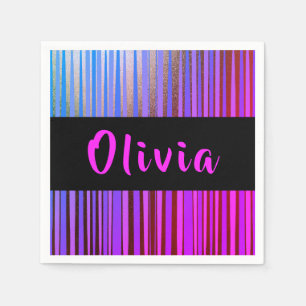 Persoonlijke naam Neon Birthday Party Napkin Servet