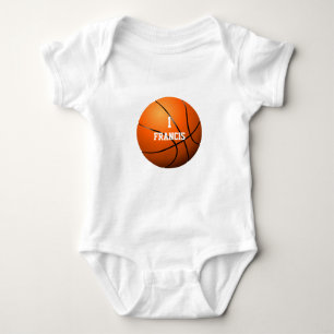Persoonlijke naam nummer Basketball Romper