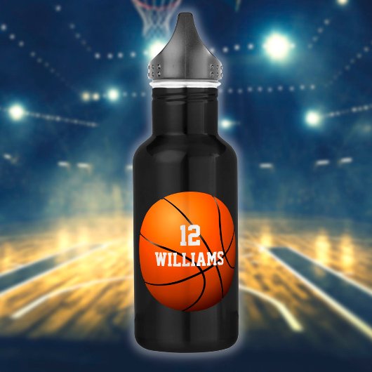 Persoonlijke naam nummer Basketball Waterfles