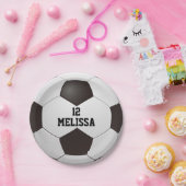 Persoonlijke naam nummer voetbal papieren bordje (Feest)