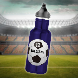 Persoonlijke naam nummer voetbal waterfles