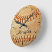 Persoonlijke naam & nummer Witte honkbal Ronde Klok (Hoek)