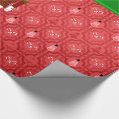 Persoonlijke naam nutcracker red snewman trellis cadeaupapier (Hoek)