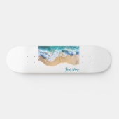 Persoonlijke naam Oceaan golven op het strand Skateboard (Horizontaal)