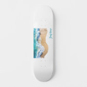 Persoonlijke naam Oceaan golven op het strand Skateboard (Voorkant)