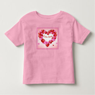 Persoonlijke naam op hart en meer hart kinder shirts
