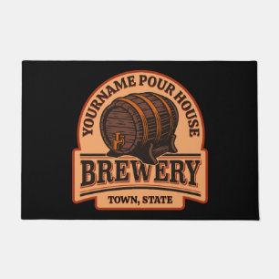 Persoonlijke naam Oude eik Barrel Beer Keg Brewery Deurmat