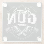 Persoonlijke NAAM Oude Pistool Revolvers Winkelvuu Glazen Onderzetter (Achterkant)