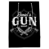 Persoonlijke NAAM Oude Pistool Revolvers Winkelvuu Medium Cadeauzakje (Achterkant)