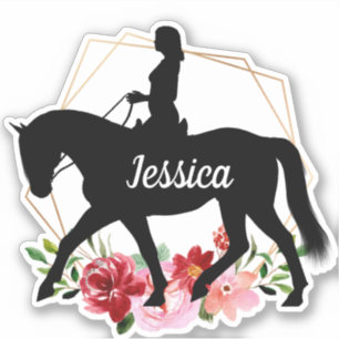 Persoonlijke naam paard Silhouette Equestrian Stic Sticker