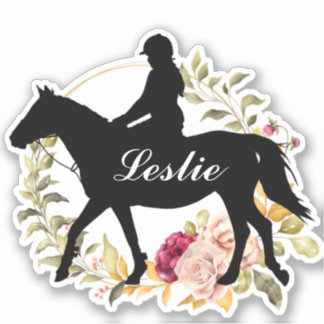 Persoonlijke naam paard Silhouette Equestrian Sticker