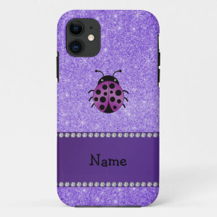 Persoonlijke naam paarse lieveheersbeestje paarse iPhone 11 hoesje
