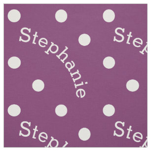 Persoonlijke naam Paarse Polka Dot Stof