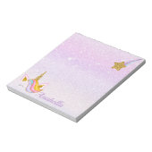 Persoonlijke naam Paarse Sparkle Glitter Unicorn Notitieblok (Gedraaid)