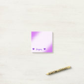 Persoonlijke naam + Paarse Stippen/cirkels patroon Post-it® Notes (Op bureau)