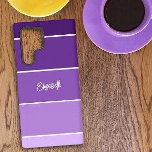Persoonlijke naam paarse streep kleurpalet chip samsung galaxy hoesje