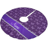 Persoonlijke naam paarse vlinders kerstboom rok (Gekanteld)