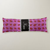 Persoonlijke naam pastel paarse glitter ladybug lichaamskussen (Achterkant)