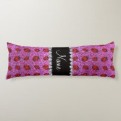 Persoonlijke naam pastel paarse glitter ladybug lichaamskussen (Voorkant)