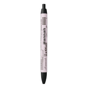 Persoonlijke naam pastelroze en zwart zwarte inkt pen
