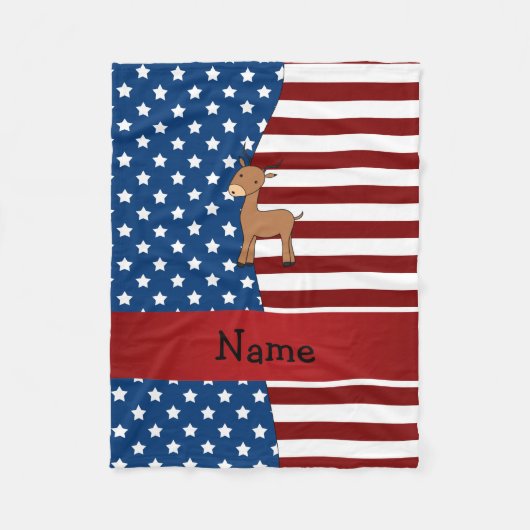 Persoonlijke naam Patriotic impala Fleece Deken (Voorkant)