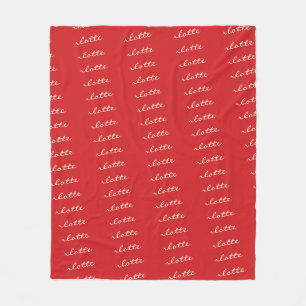 Persoonlijke naam patroon script typografie in roo fleece deken