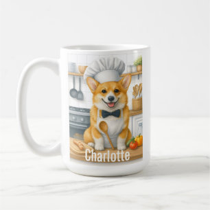 Persoonlijke naam Pembroke Welsh Corgi hond Chef Koffiemok