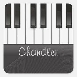Persoonlijke naam Pianist Piano Keys Music Teacher Vierkante Sticker