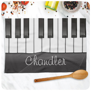 Persoonlijke NAAM Pianist Piano Toetsen Muzieklera Theedoek