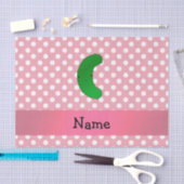 Persoonlijke naam pink polka stips tissuepapier (Craft)